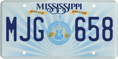 MS license plate MJG658