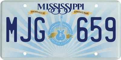 MS license plate MJG659