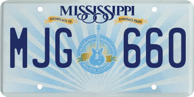MS license plate MJG660