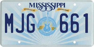 MS license plate MJG661