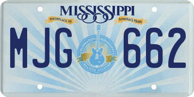 MS license plate MJG662