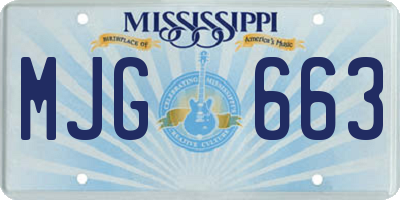 MS license plate MJG663