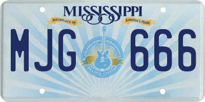 MS license plate MJG666