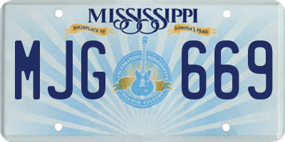 MS license plate MJG669