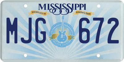 MS license plate MJG672