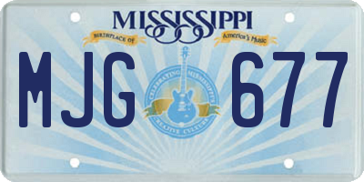 MS license plate MJG677