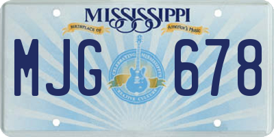 MS license plate MJG678