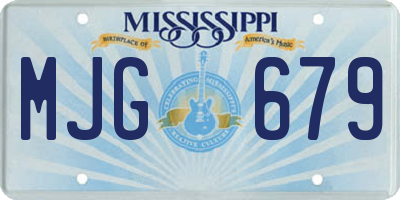MS license plate MJG679