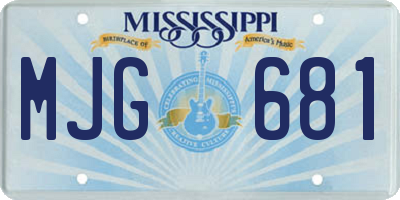 MS license plate MJG681