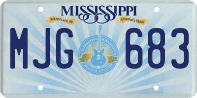 MS license plate MJG683