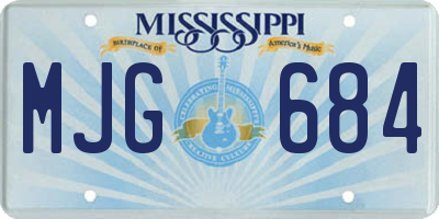 MS license plate MJG684