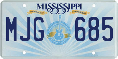 MS license plate MJG685
