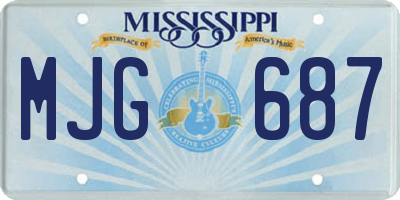 MS license plate MJG687