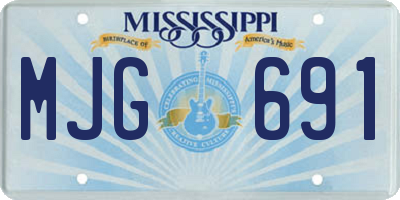 MS license plate MJG691