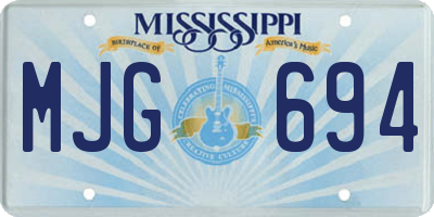 MS license plate MJG694