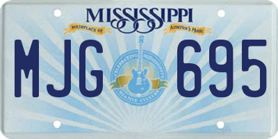 MS license plate MJG695