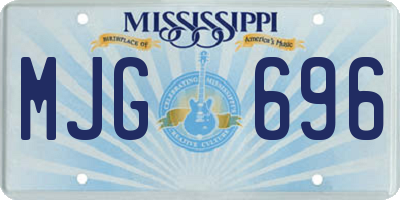 MS license plate MJG696