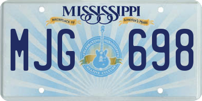 MS license plate MJG698