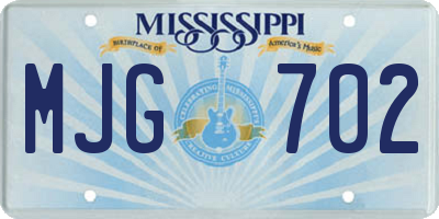 MS license plate MJG702