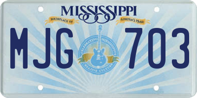 MS license plate MJG703