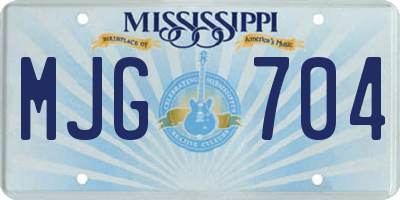 MS license plate MJG704