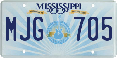 MS license plate MJG705