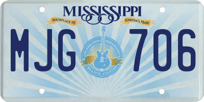 MS license plate MJG706