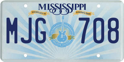 MS license plate MJG708