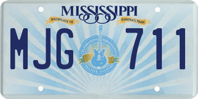 MS license plate MJG711