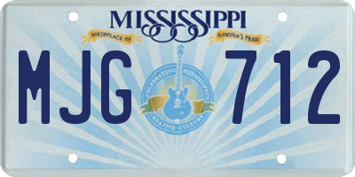 MS license plate MJG712