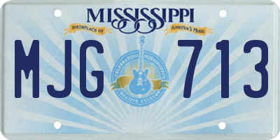 MS license plate MJG713
