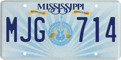MS license plate MJG714