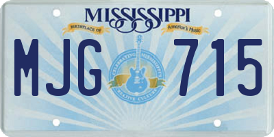 MS license plate MJG715