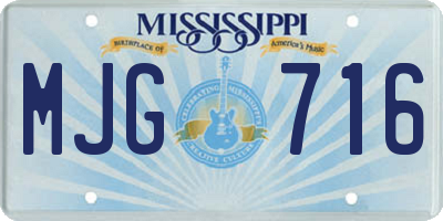 MS license plate MJG716