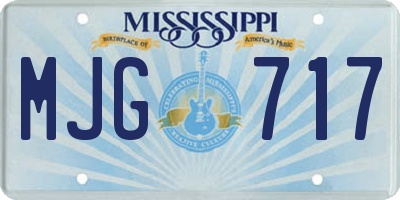 MS license plate MJG717
