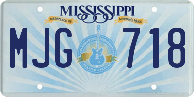 MS license plate MJG718
