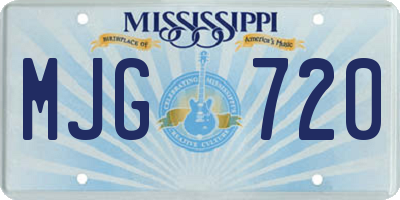 MS license plate MJG720