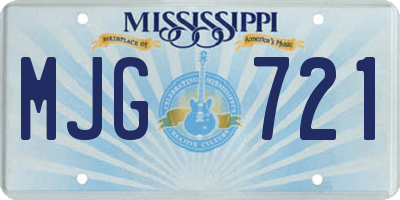 MS license plate MJG721