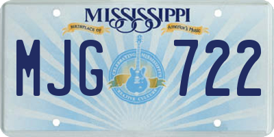 MS license plate MJG722