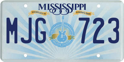 MS license plate MJG723