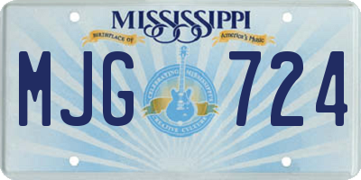 MS license plate MJG724