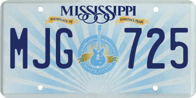 MS license plate MJG725