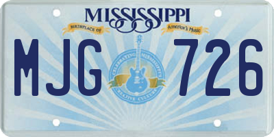 MS license plate MJG726