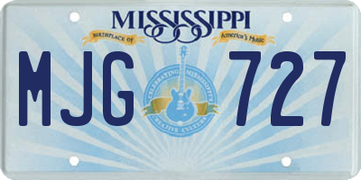 MS license plate MJG727