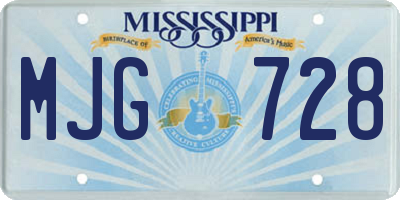 MS license plate MJG728