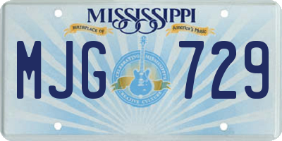 MS license plate MJG729