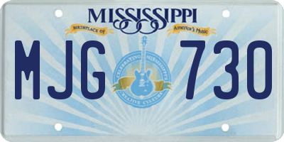 MS license plate MJG730