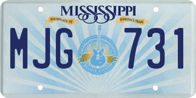 MS license plate MJG731