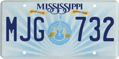MS license plate MJG732