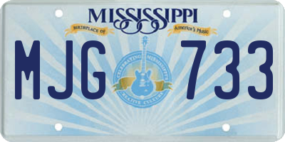MS license plate MJG733